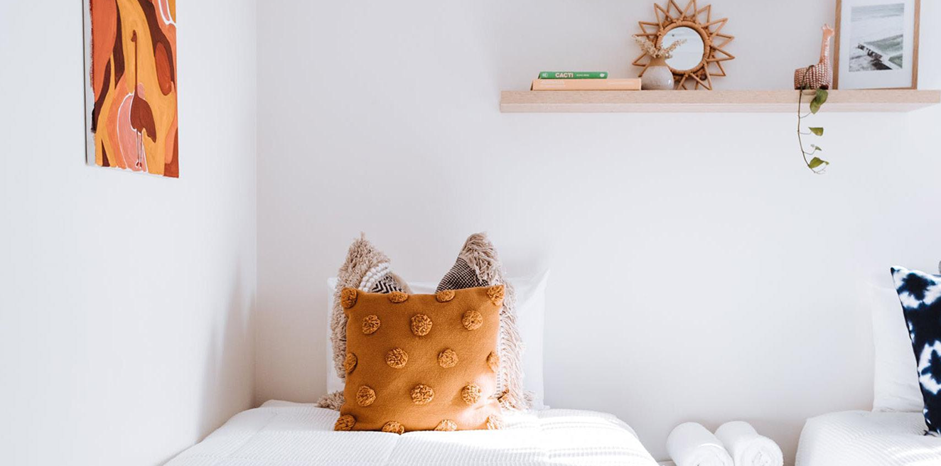 Bedroom with smart HVAC controls