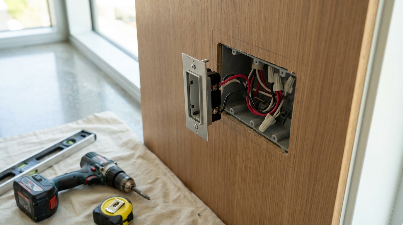 Installer working on smart home system